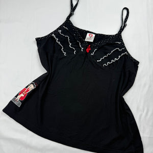 Black cotton logo cami top (XL)