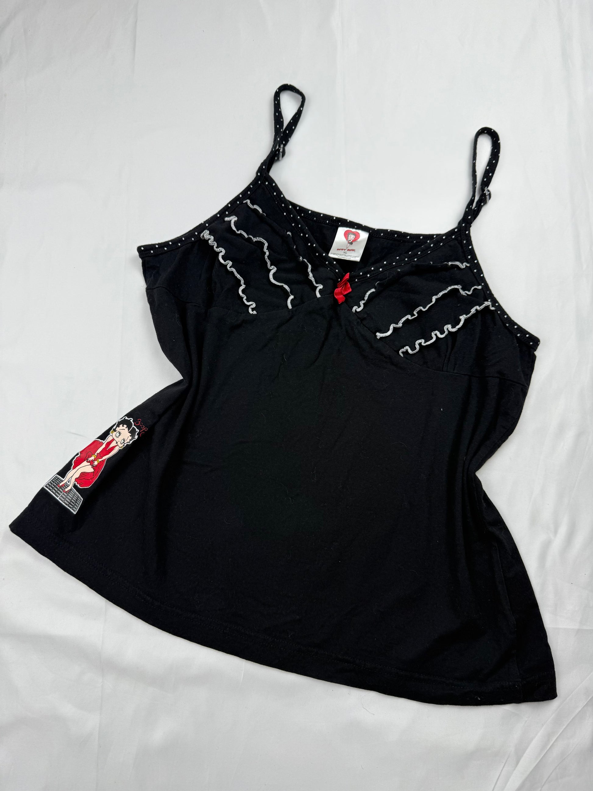 Black cotton logo cami top (XL)