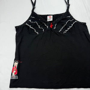 Black cotton logo cami top (XL)