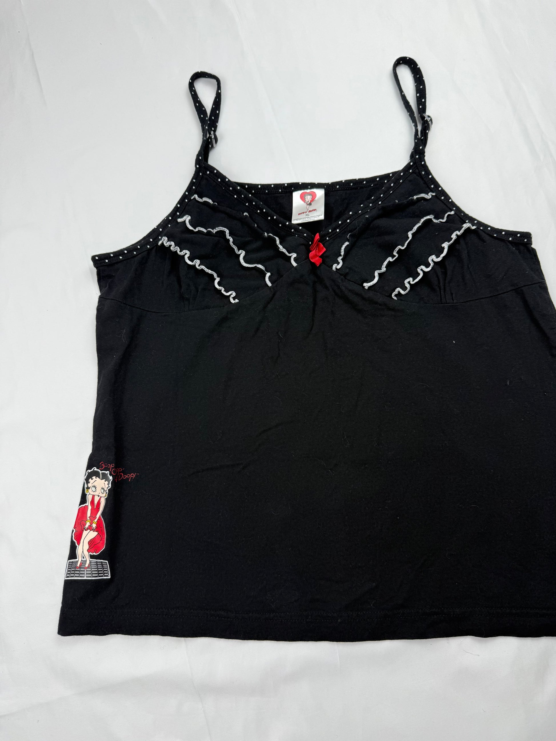 Black cotton logo cami top (XL)