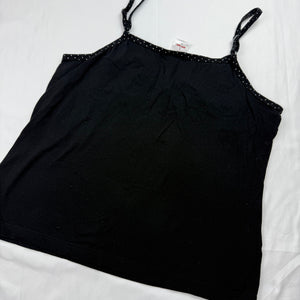 Black cotton logo cami top (XL)