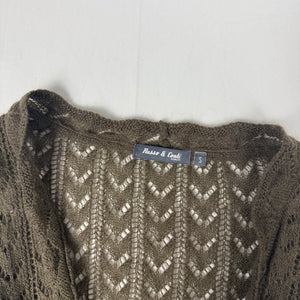 Khaki crochet bolero jumper (S)