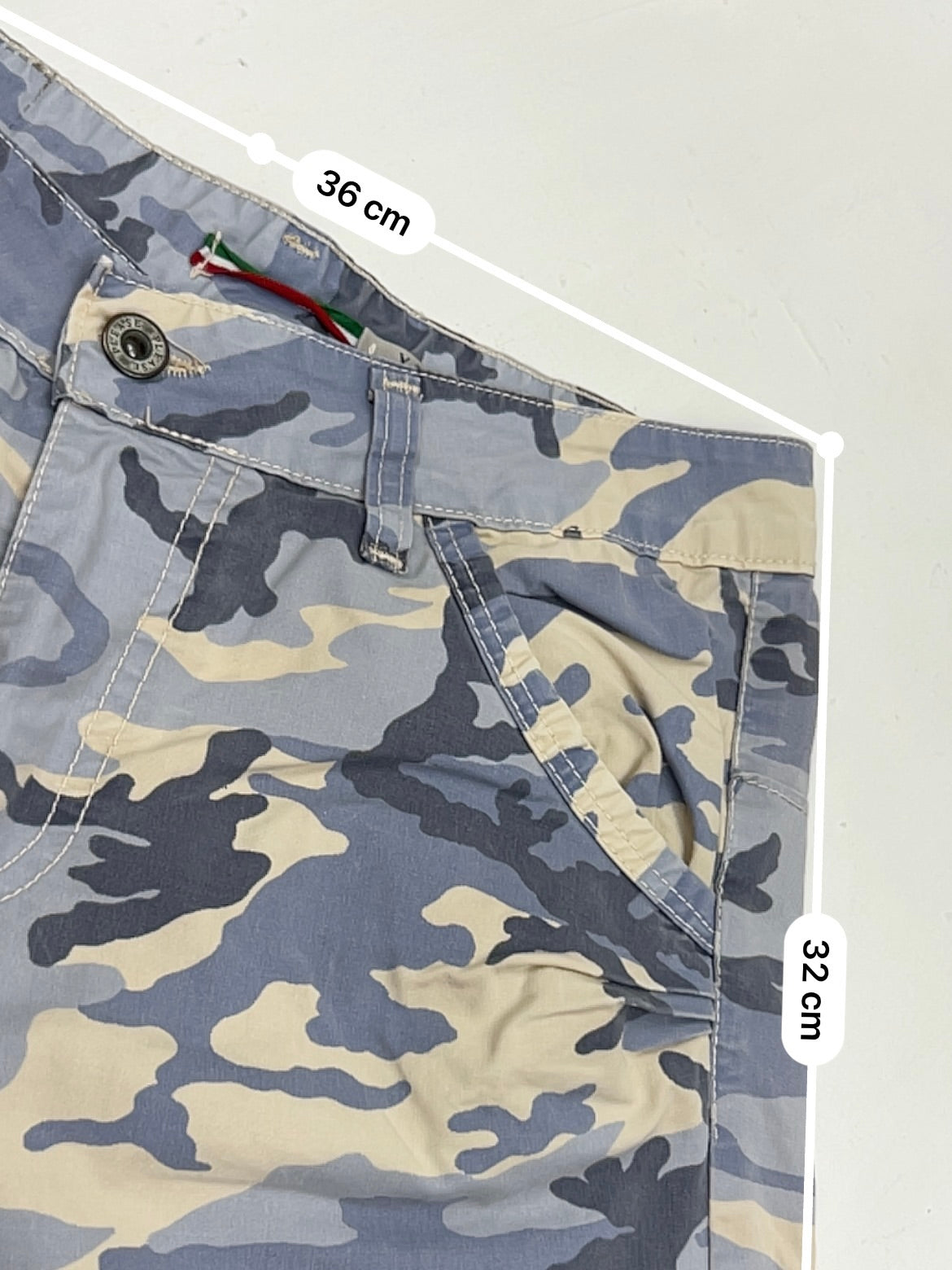 Blue camo low rise mini short (S)