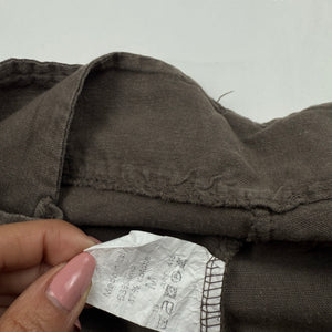 Khaki low rise utility linen capri pants (S)