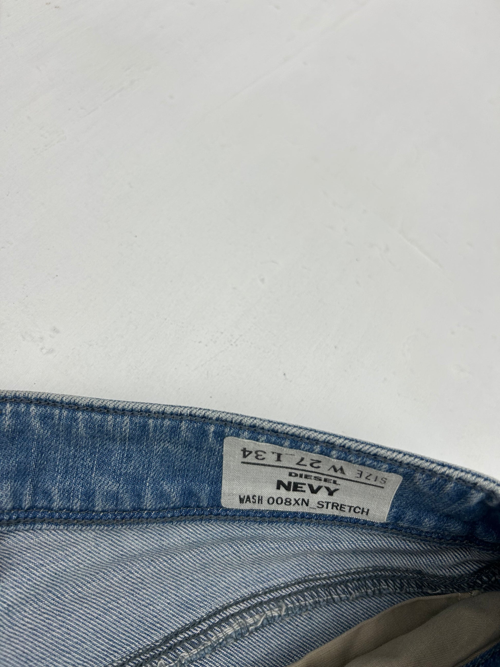 Blue denim low rise mini short (S)