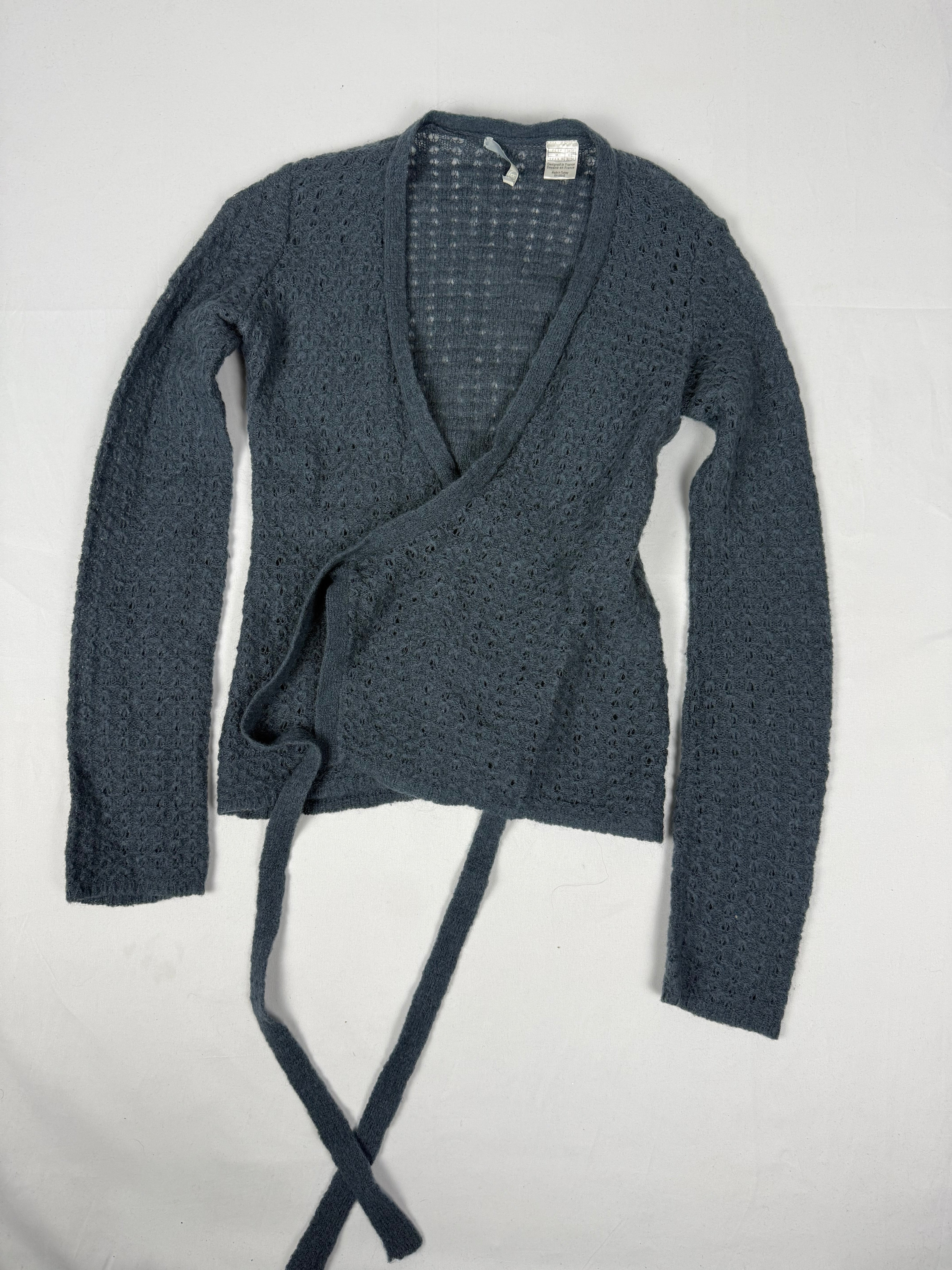 Grey wool & mohair super soft cardigan jumper (XS/S)