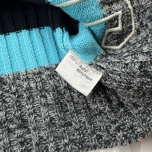 Grey striped zip up cardigan jumper (L)