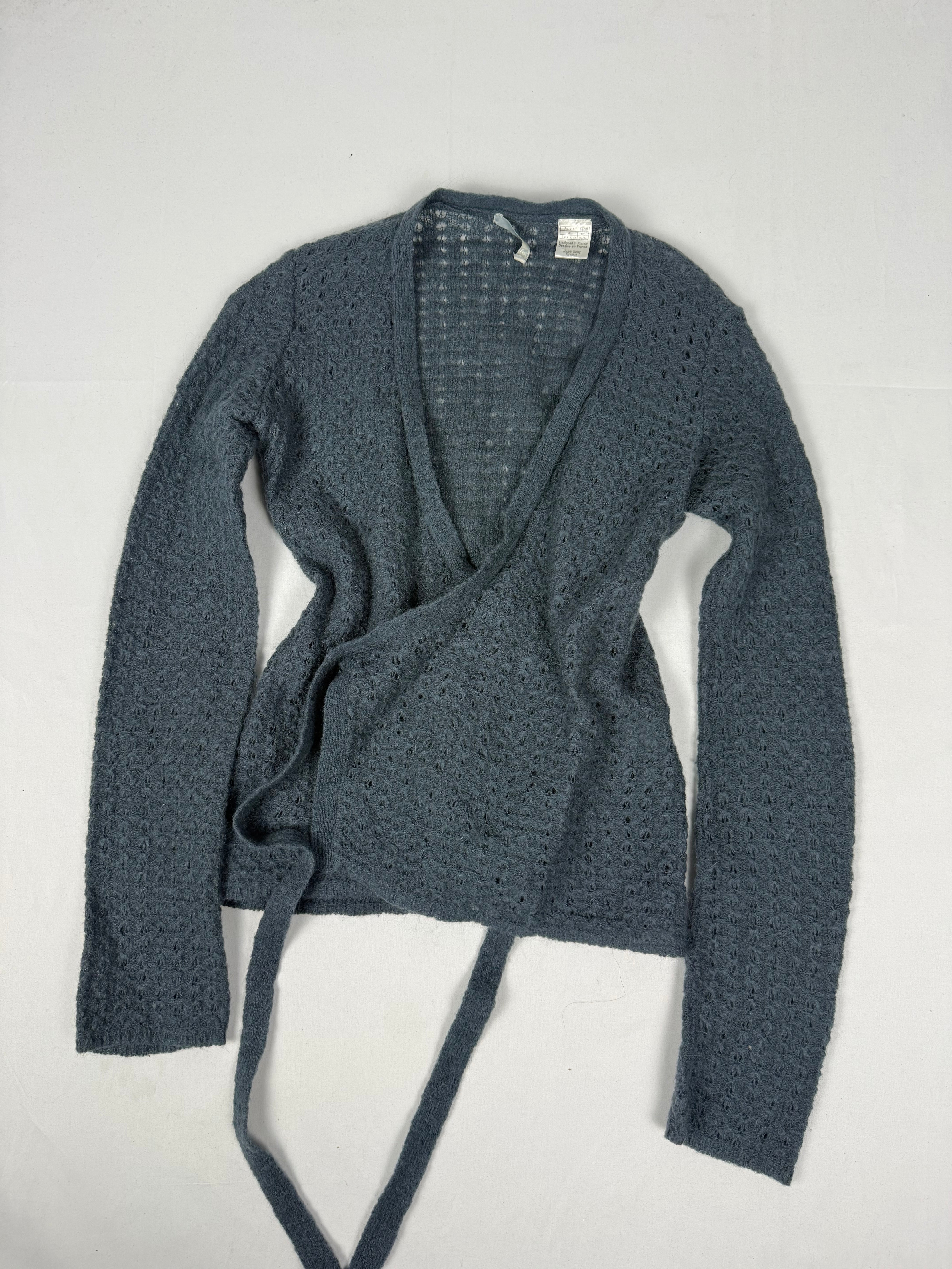 Grey wool & mohair super soft cardigan jumper (XS/S)