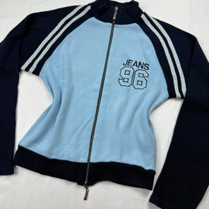 Blue zip up cardigan jumper (M/L)