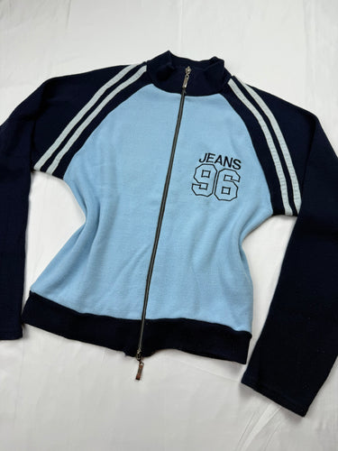 Blue zip up cardigan jumper (M/L)
