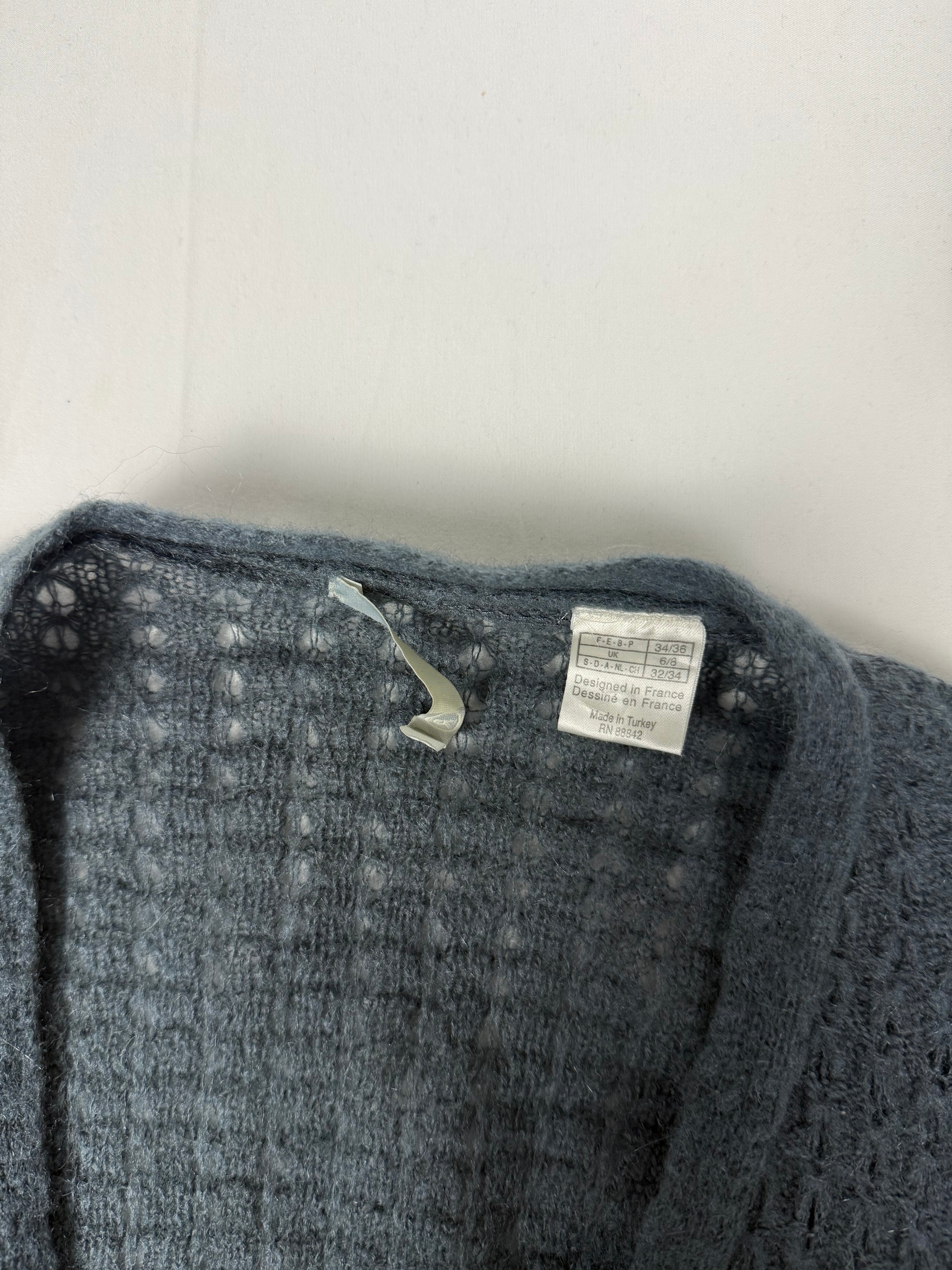 Grey wool & mohair super soft cardigan jumper (XS/S)