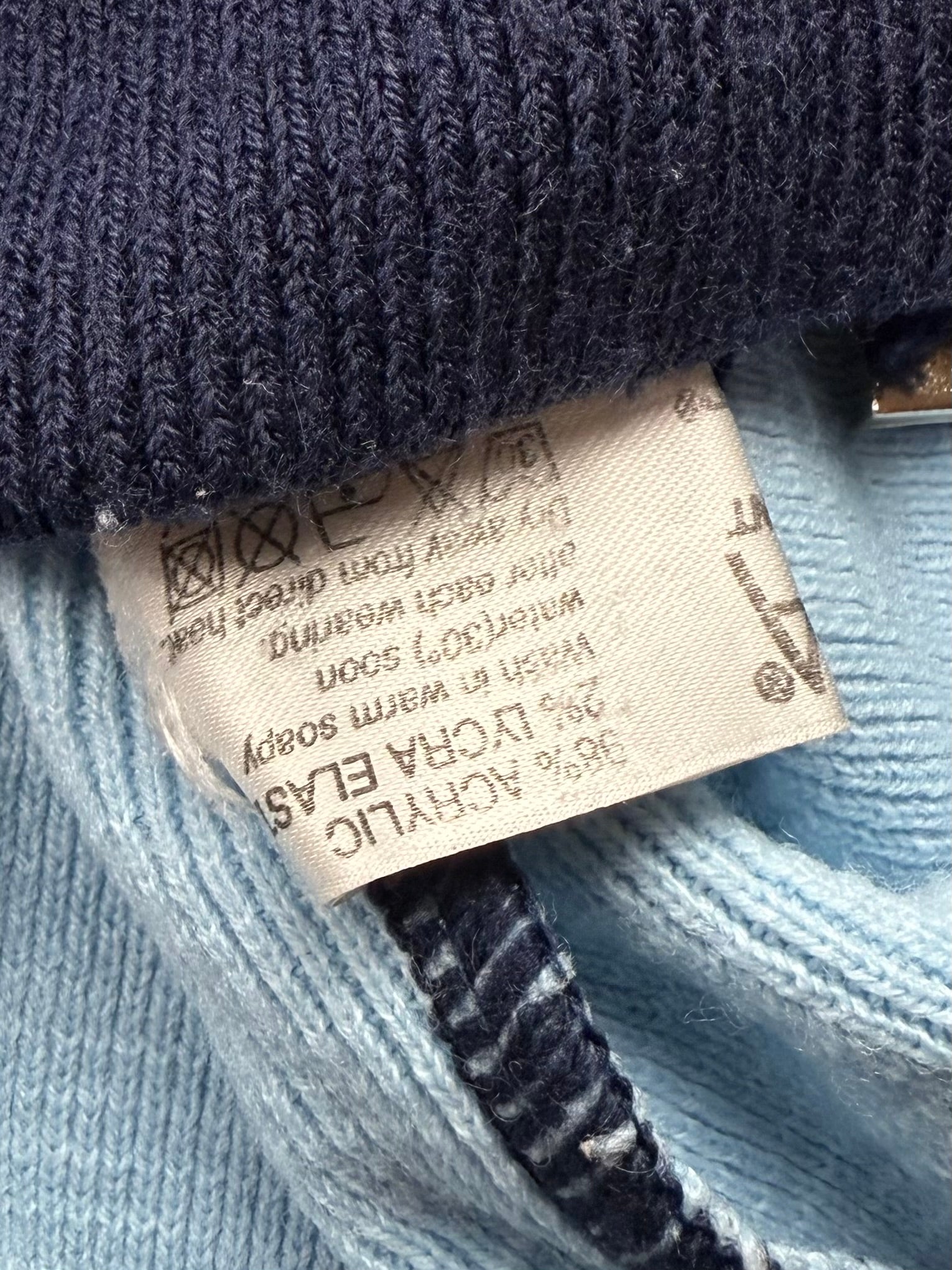 Blue zip up cardigan jumper (M/L)