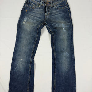 Navy denim low rise straight legs / bootcut pants (XS)