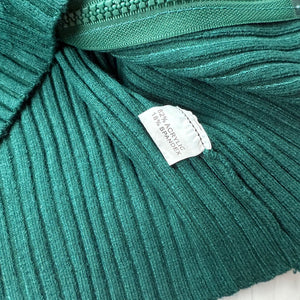 Green zip up ribbed jumper (S/M)