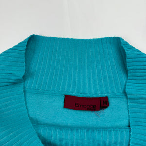 Blue off shoulder bardot neck jumper (M)