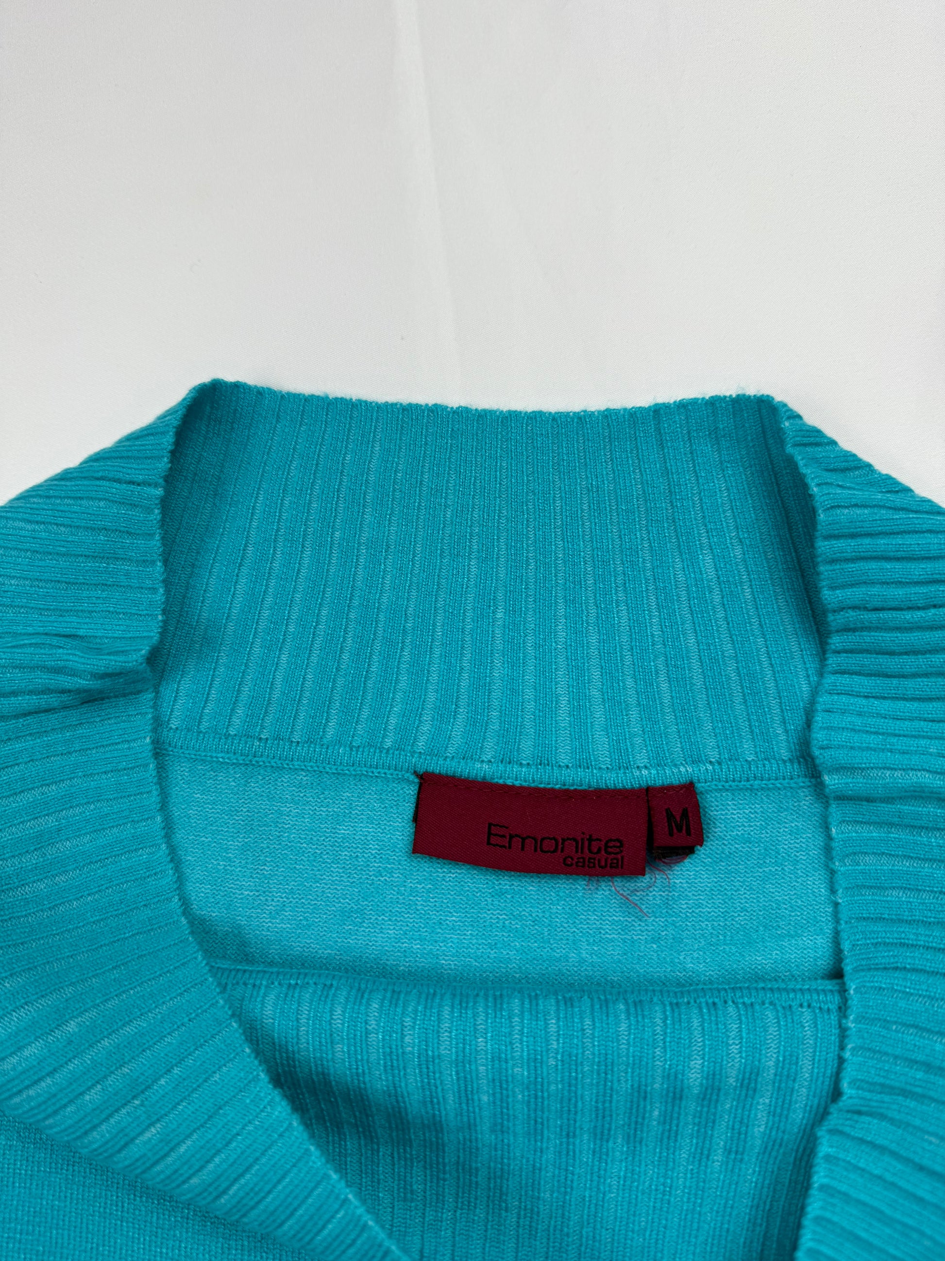 Blue off shoulder bardot neck jumper (M)