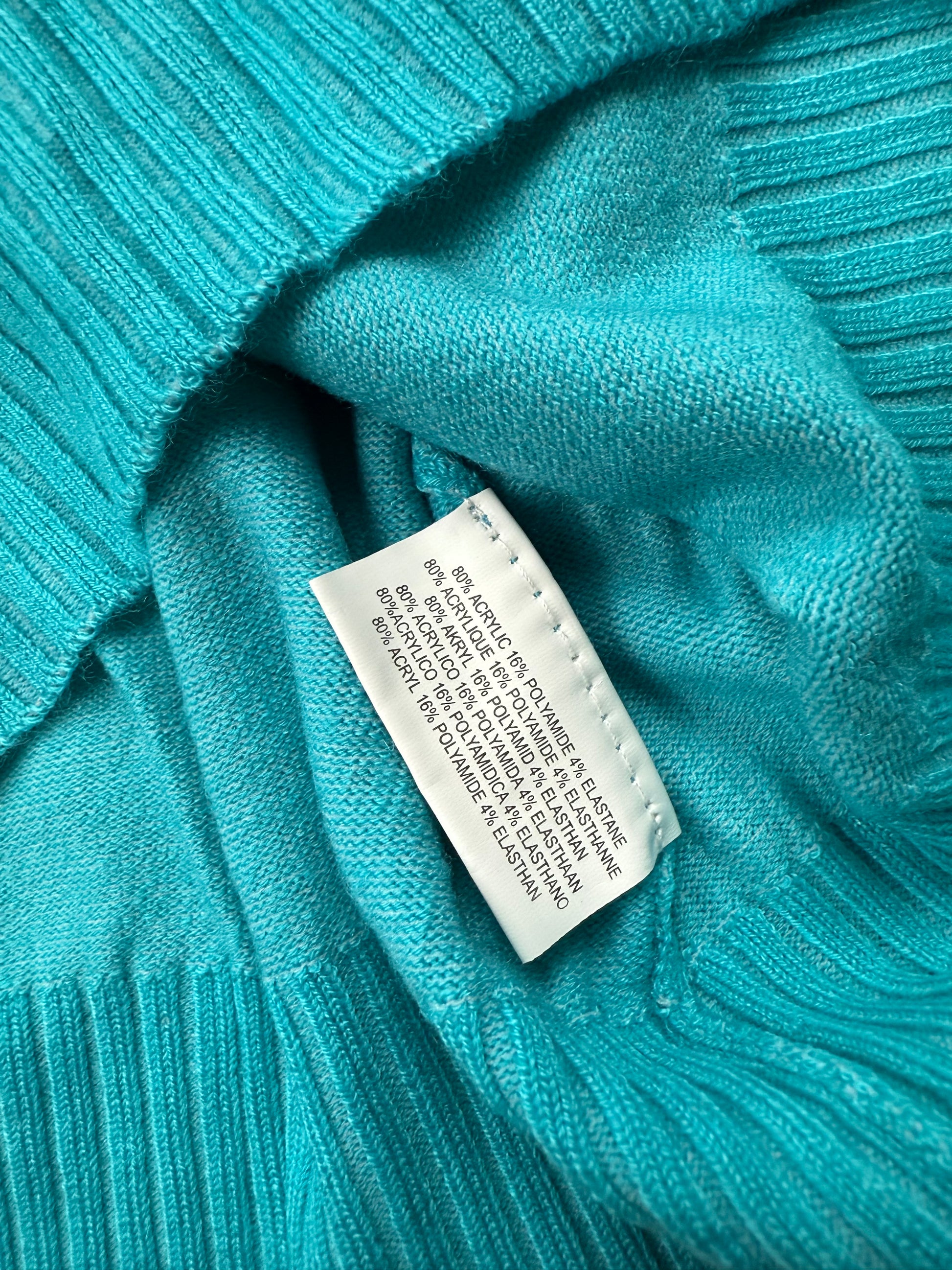 Blue off shoulder bardot neck jumper (M)