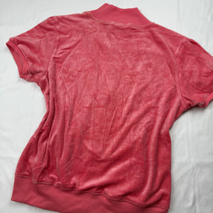 Pink velvet zip up hooded tee (XL)