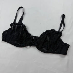 Black mesh striped bra (B cup)
