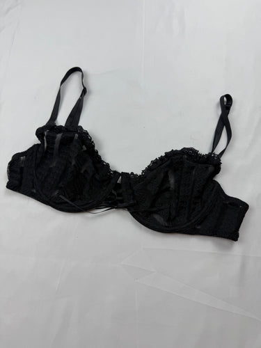 Black mesh striped bra (B cup)