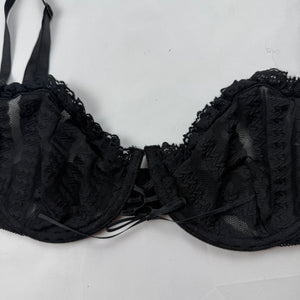 Black mesh striped bra (B cup)