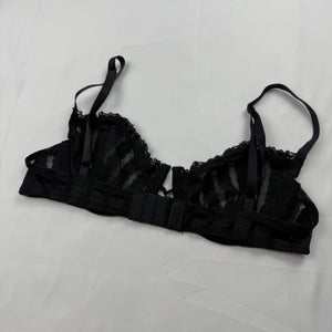 Black mesh striped bra (B cup)