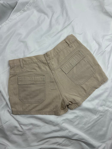 Beige cargo mid rise mini short (S/M)