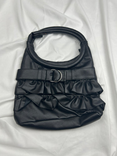 Black pvc leather handbag