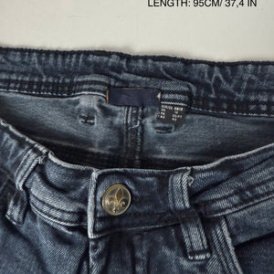 Blue denim stretchy low rise straight legs pants (S/M)