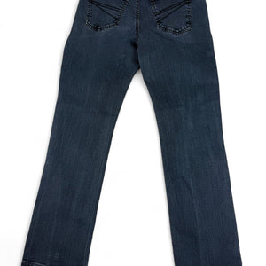 Blue denim stretchy low rise straight legs pants (S/M)