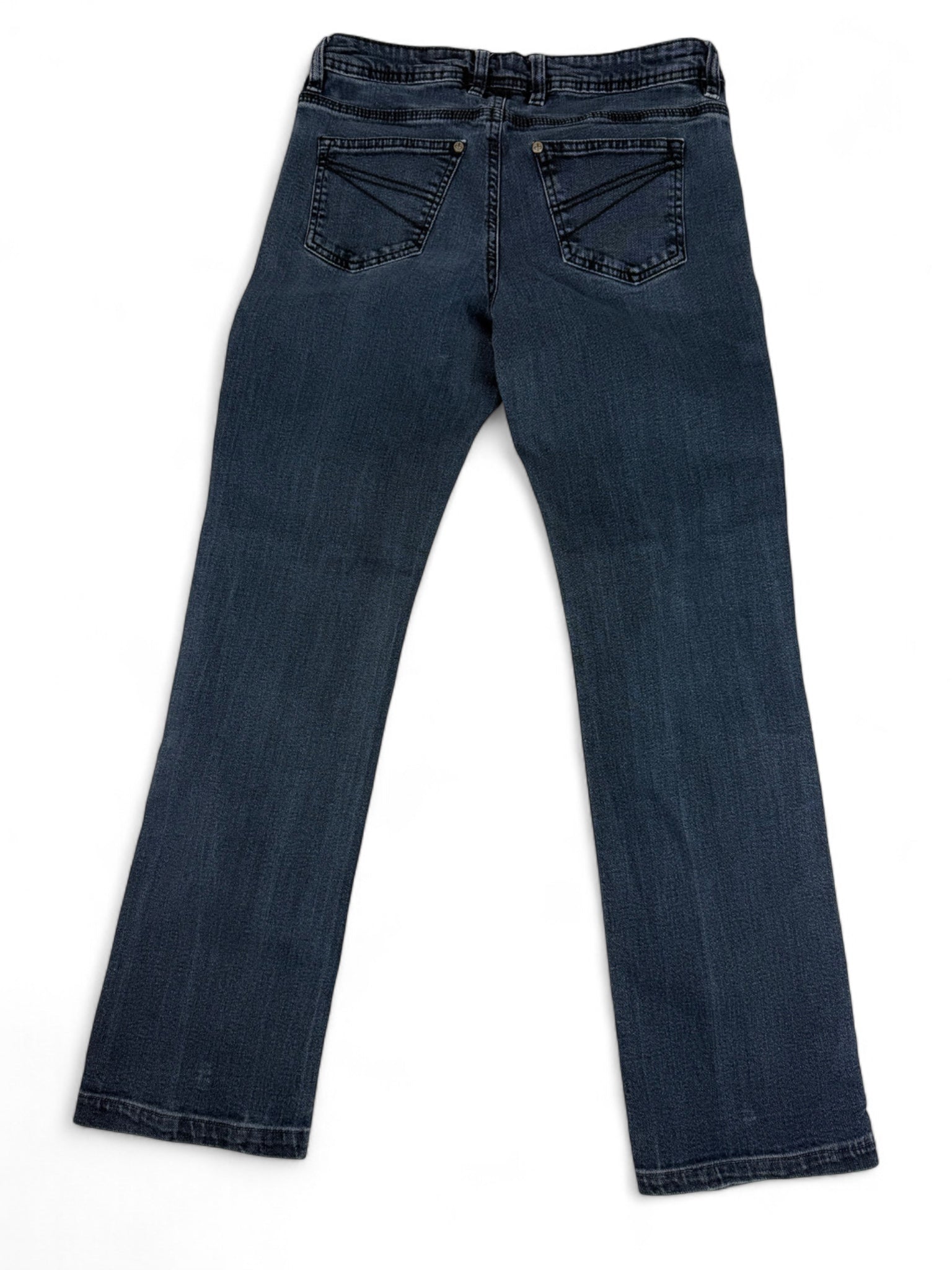 Blue denim stretchy low rise straight legs pants (S/M)