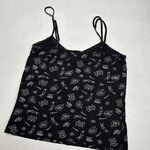 Black graphic print cami  top (XS/S)
