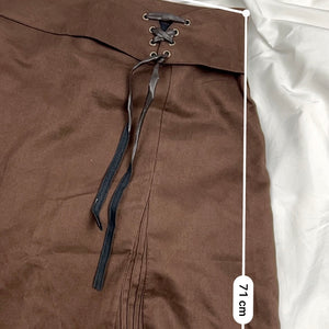 Brown suede low rise maxi skirt (S)