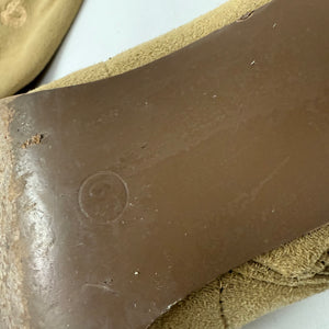 Beige floral embroidered knee high boots (39)