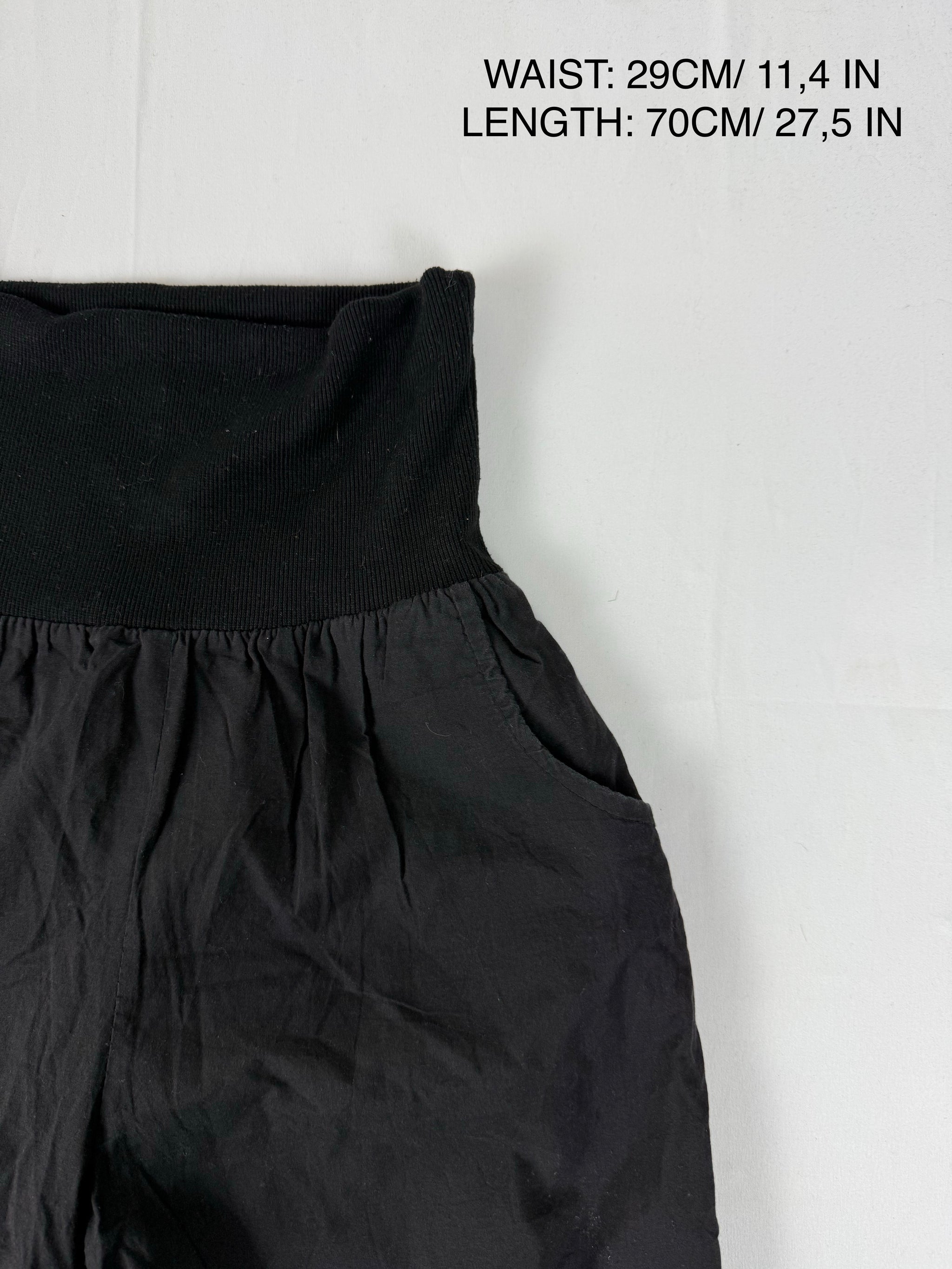 Black cotton low waist sirwal capri pants (S)