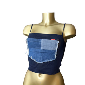 Navy mesh cami top (XS/S)