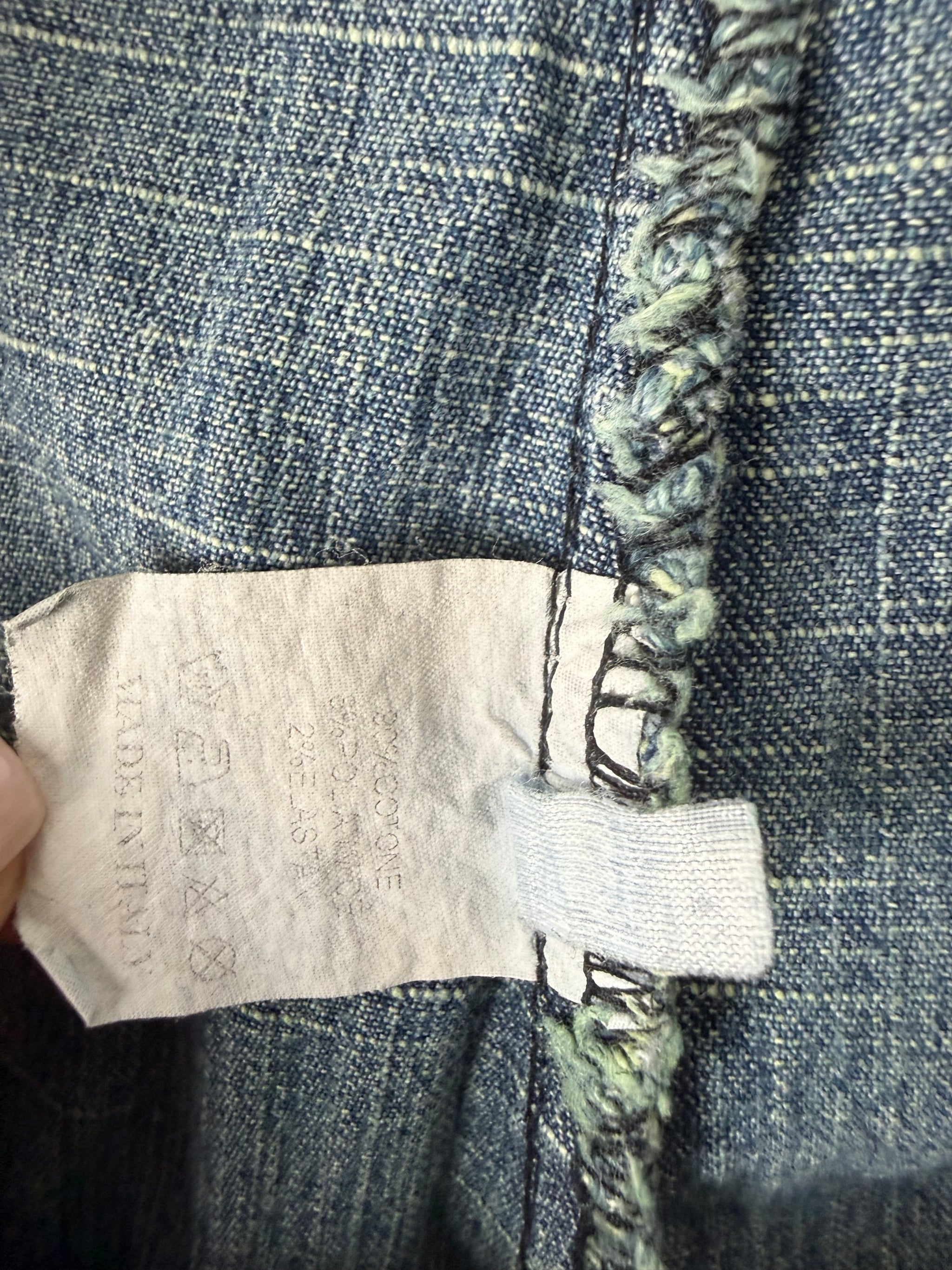 Blue denim low waist capri pants (L)