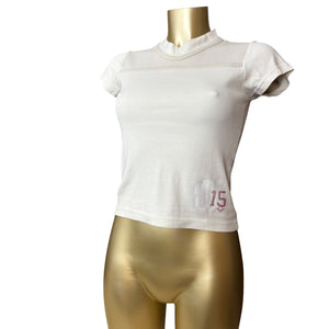 Cream white tight fit tee (S)