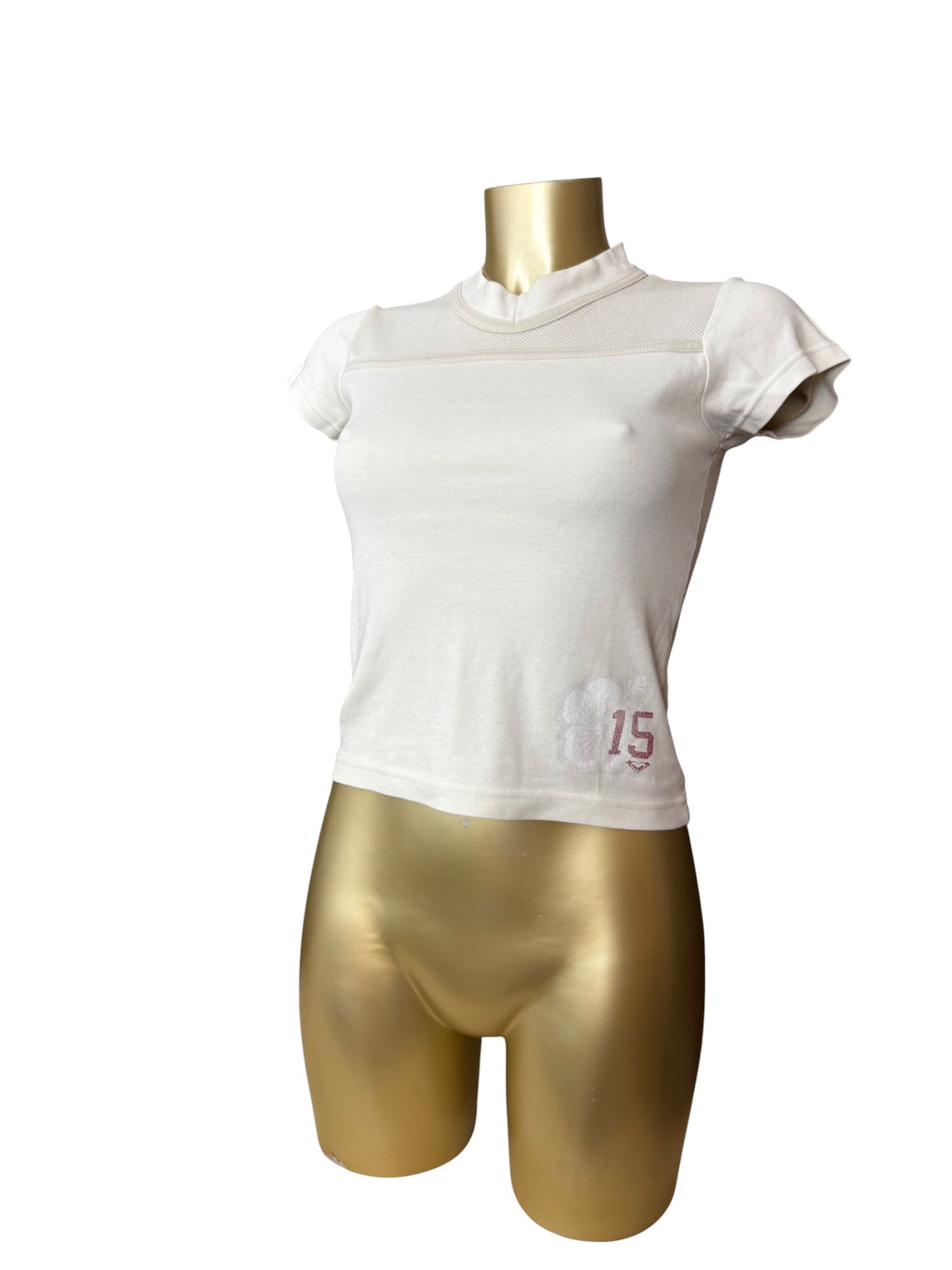 Cream white tight fit tee (S)