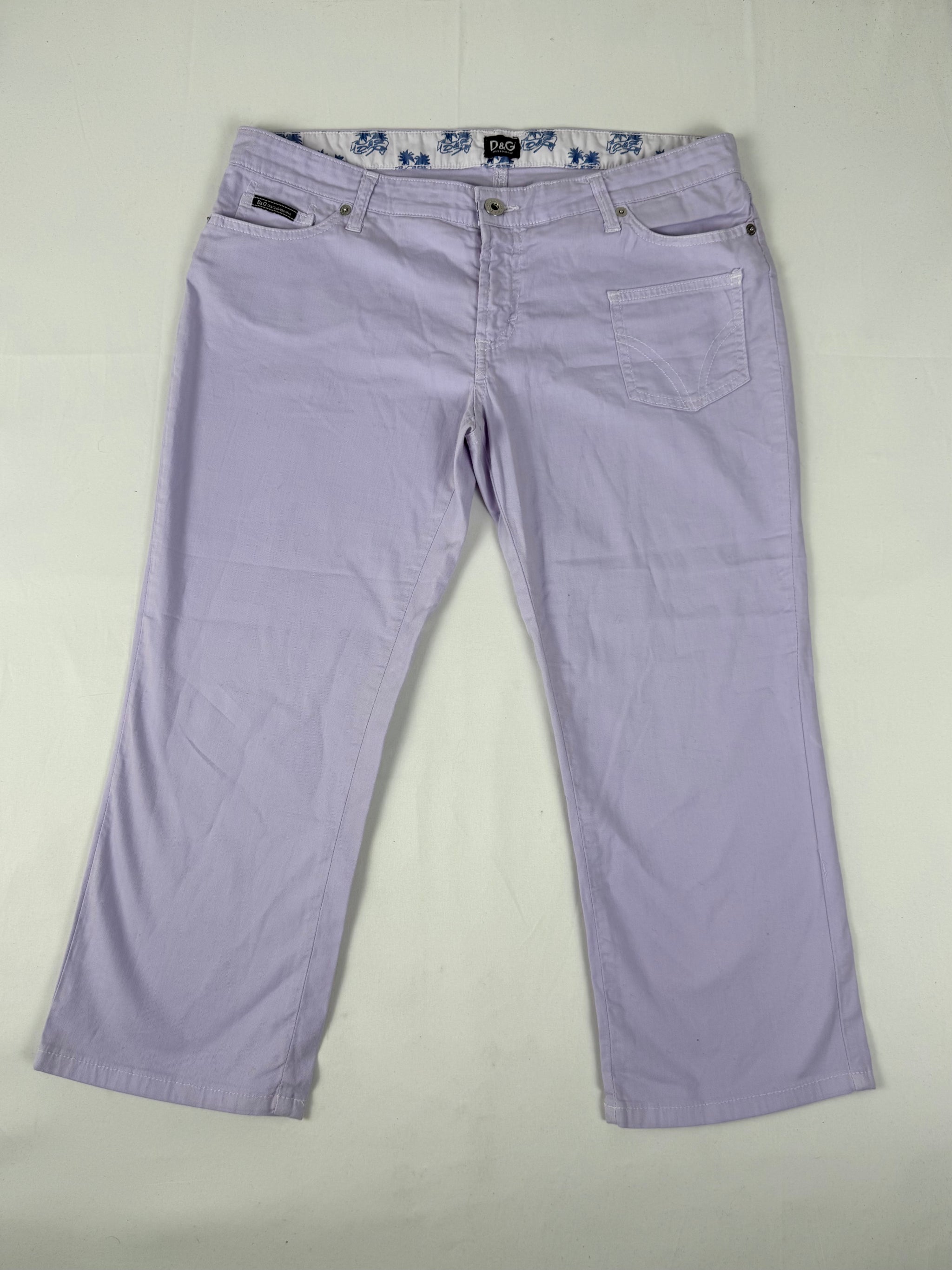 Lilac low waist denim capri pants (XL)