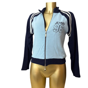 Blue zip up cardigan jumper (M/L)