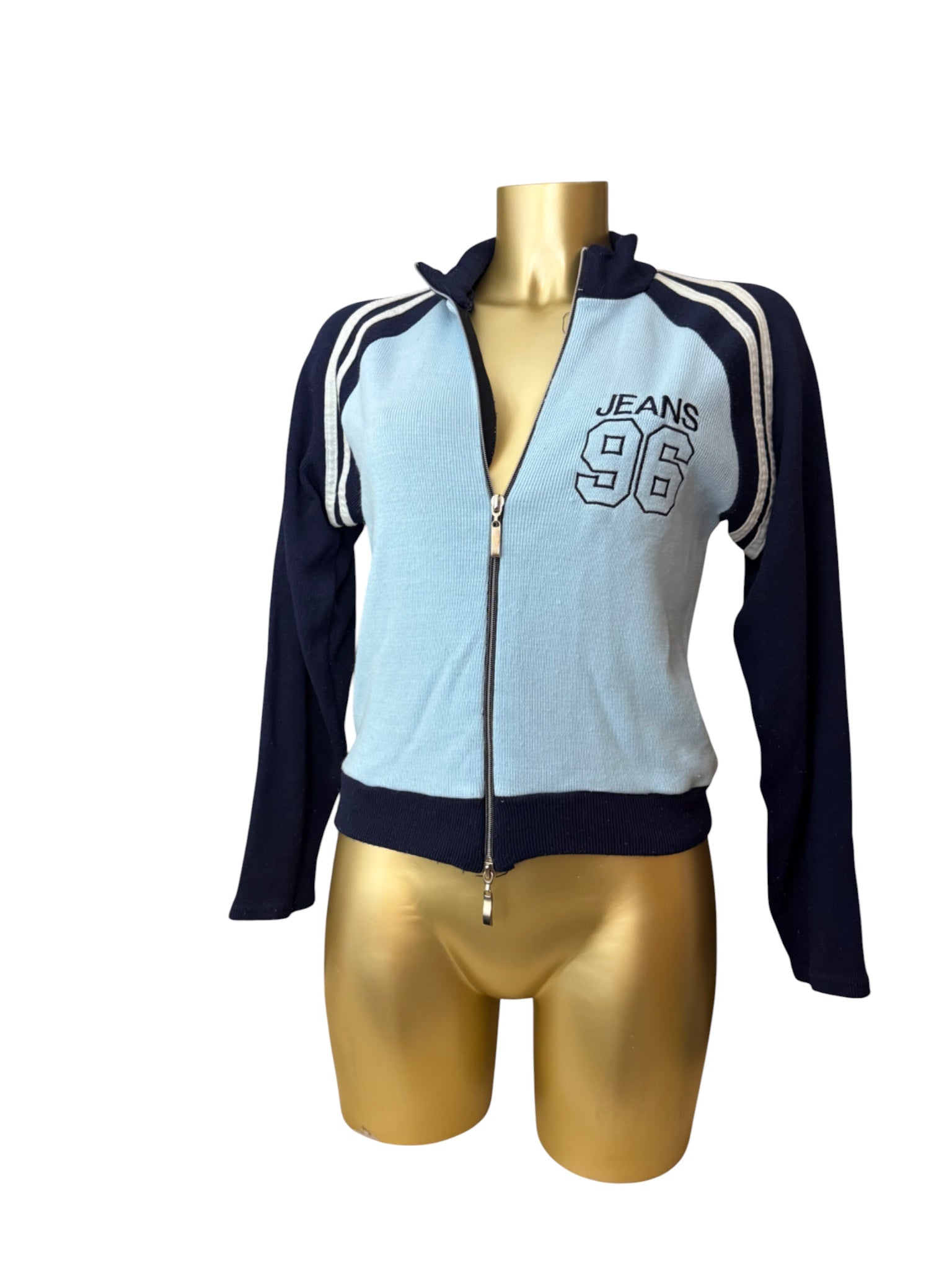 Blue zip up cardigan jumper (M/L)
