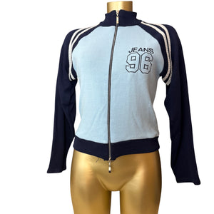 Blue zip up cardigan jumper (M/L)