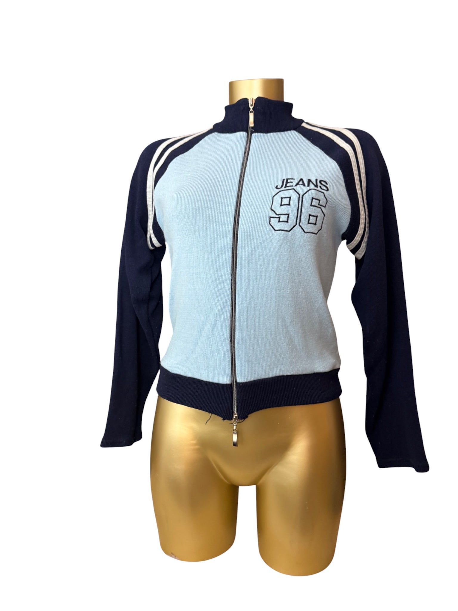 Blue zip up cardigan jumper (M/L)