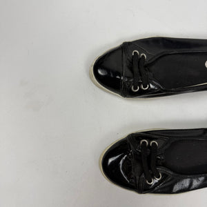 Black lace up ballet flats (37)