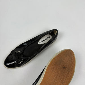 Black lace up ballet flats (37)