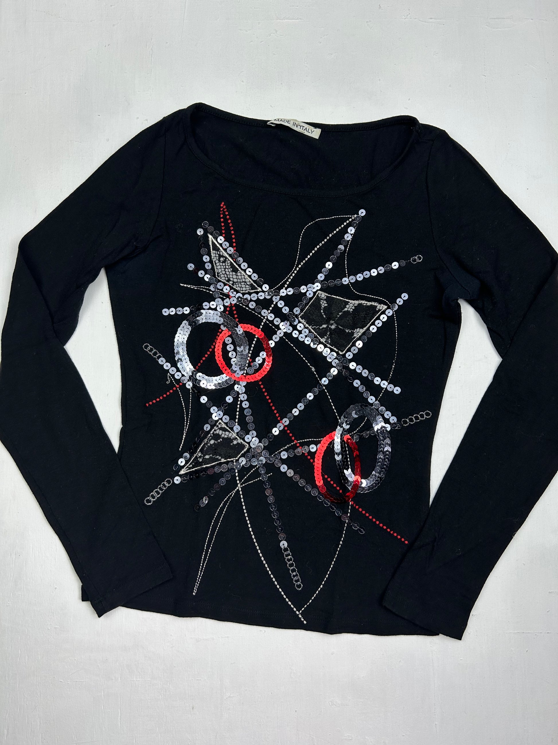 Black sequins  long sleeves top (S/M)