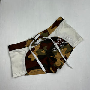 Beachwear lace up low rise mini short (S/M)