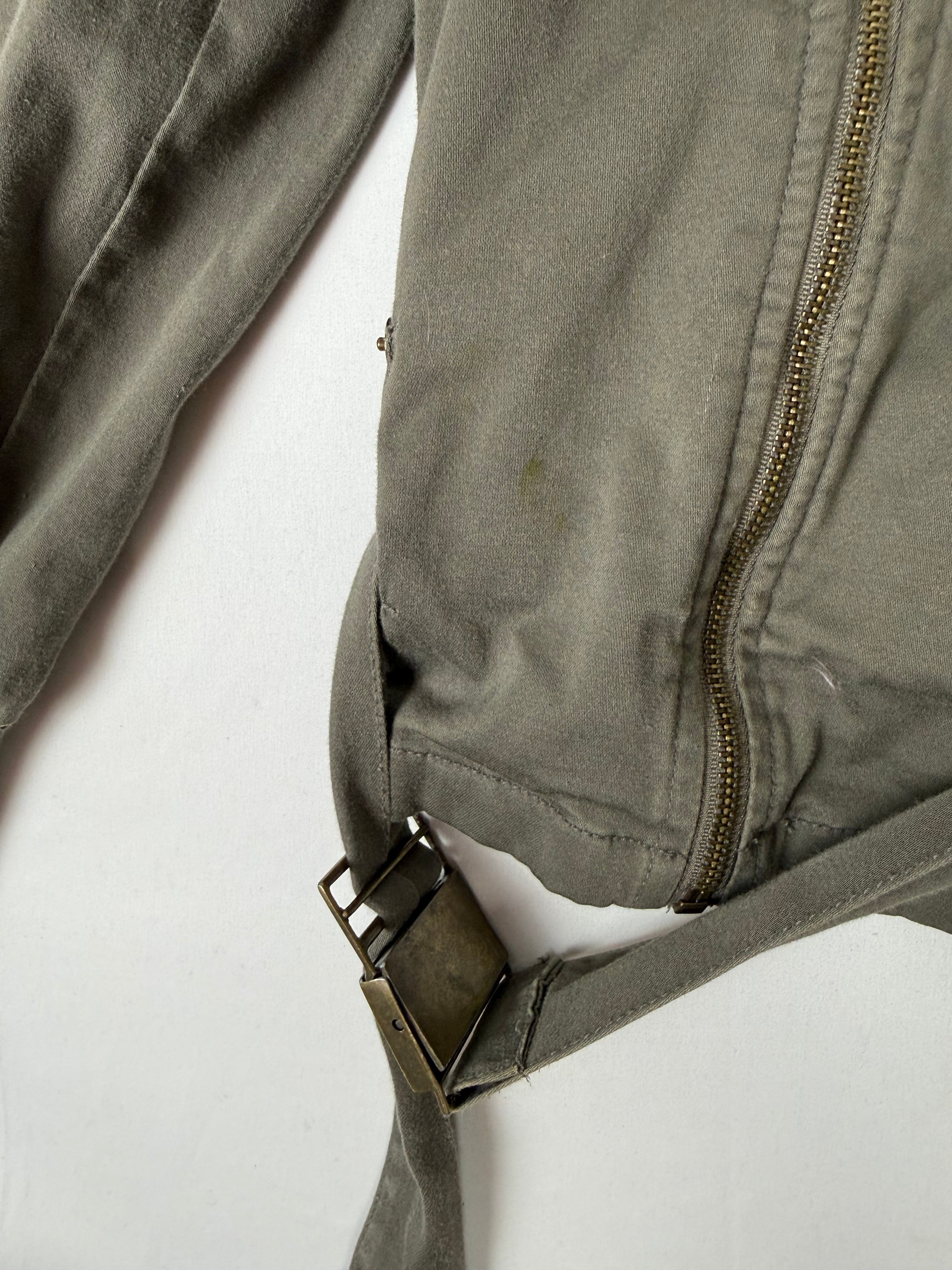 Khaki 100% cotton tight fit jacket (M)