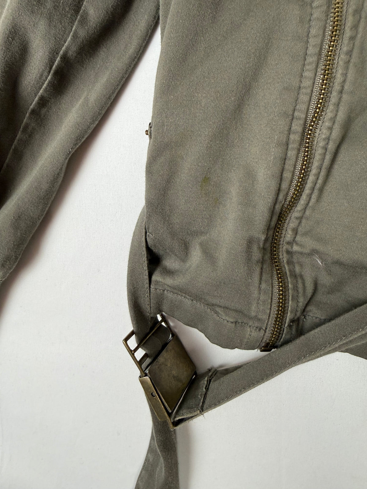 Khaki 100% cotton tight fit jacket (M)